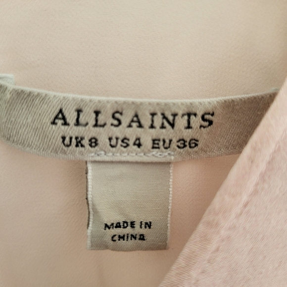 All Saints Cassandra Ume Petal Pink Dress Long Sleeve Size 4 - Picture 12 of 16